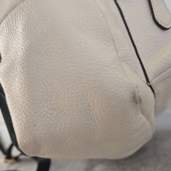 Coach Ivory Pebbled Leather Backpack Zipper Accent Gold Hardware main image 16